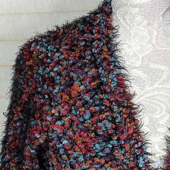 La Fee Verte Open Front Cropped Confetti Stitched Cardigan Women XS Eyelash - Picture 6 of 9